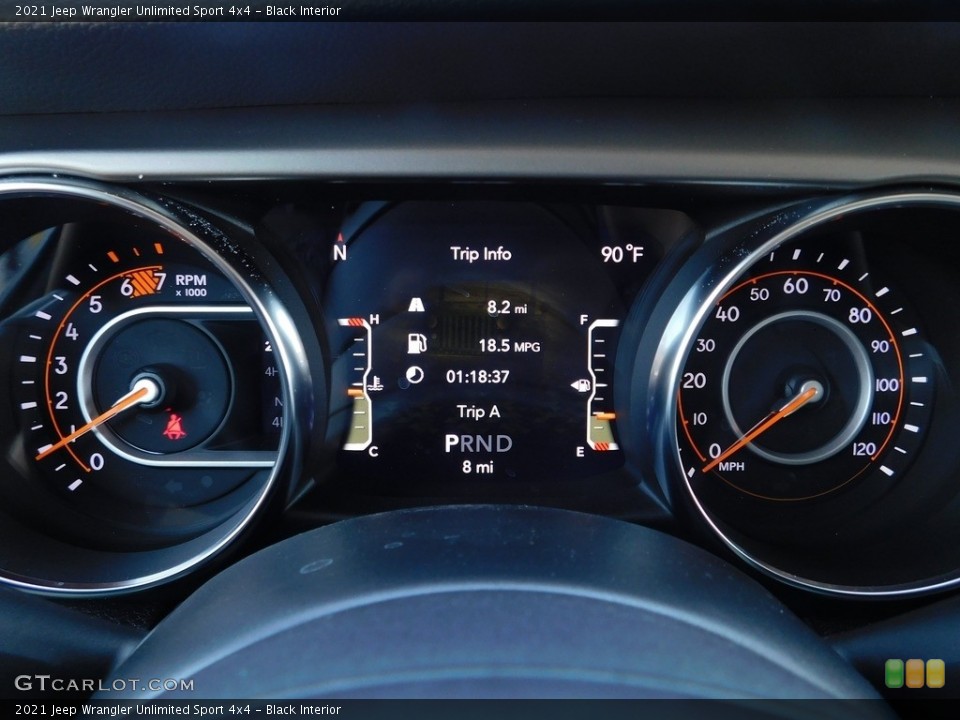 Black Interior Gauges for the 2021 Jeep Wrangler Unlimited Sport 4x4 #139360738