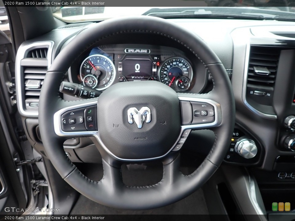 Black Interior Steering Wheel for the 2020 Ram 1500 Laramie Crew Cab 4x4 #139362421