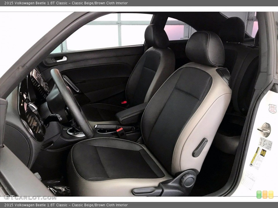 Classic Beige/Brown Cloth Interior Front Seat for the 2015 Volkswagen Beetle 1.8T Classic #139363303