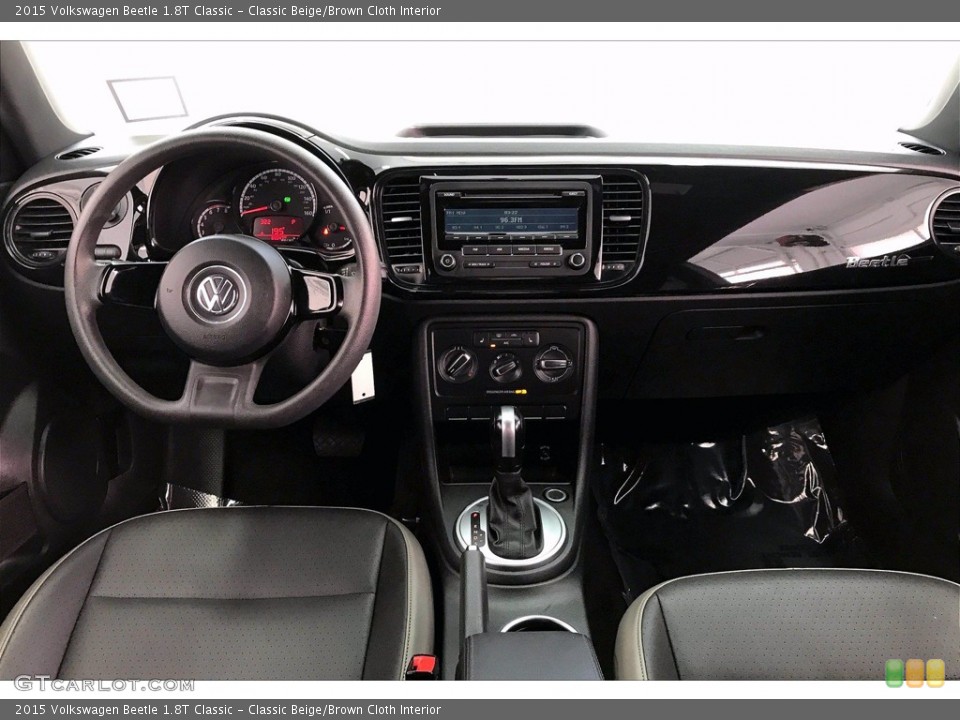 Classic Beige/Brown Cloth Interior Dashboard for the 2015 Volkswagen Beetle 1.8T Classic #139363387
