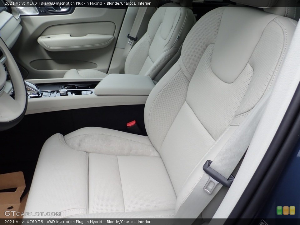 Blonde/Charcoal Interior Front Seat for the 2021 Volvo XC60 T8 eAWD Inscription Plug-in Hybrid #139372052