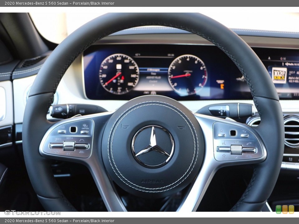 Porcelain/Black Interior Steering Wheel for the 2020 Mercedes-Benz S 560 Sedan #139372295