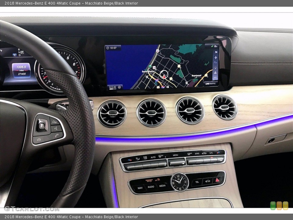 Macchiato Beige/Black Interior Navigation for the 2018 Mercedes-Benz E 400 4Matic Coupe #139377217
