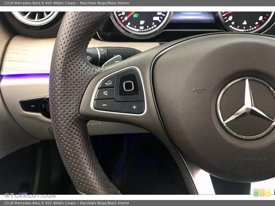 Macchiato Beige/Black Interior Steering Wheel for the 2018 Mercedes-Benz E 400 4Matic Coupe #139377524