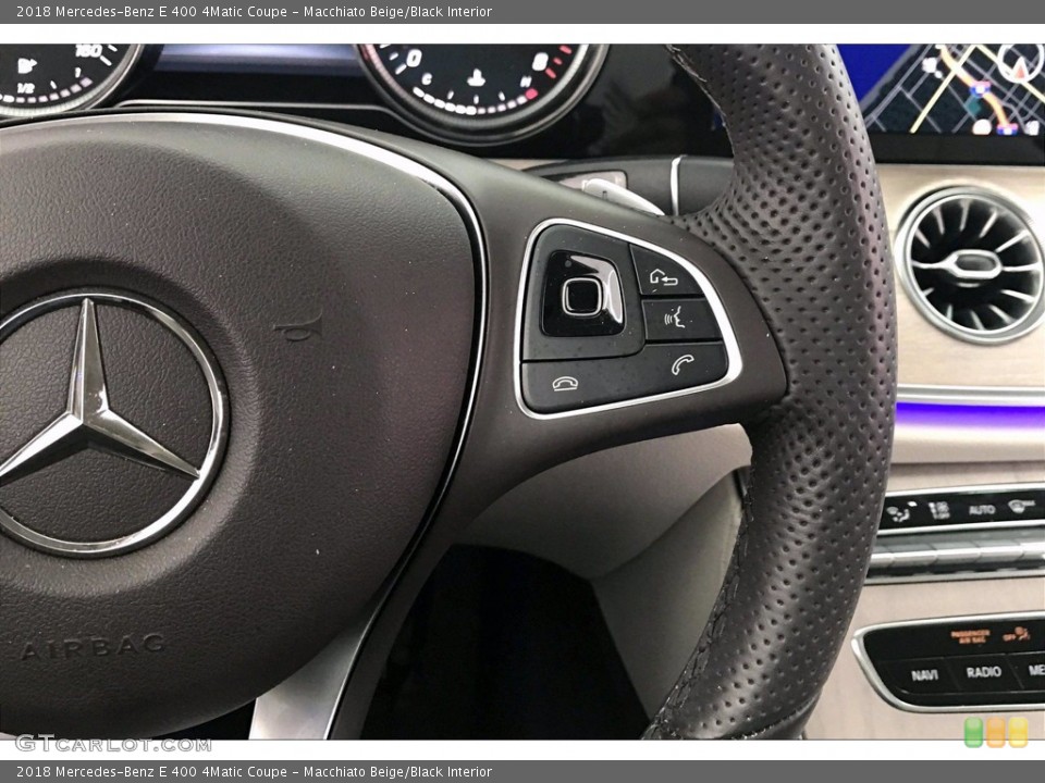 Macchiato Beige/Black Interior Steering Wheel for the 2018 Mercedes-Benz E 400 4Matic Coupe #139377548