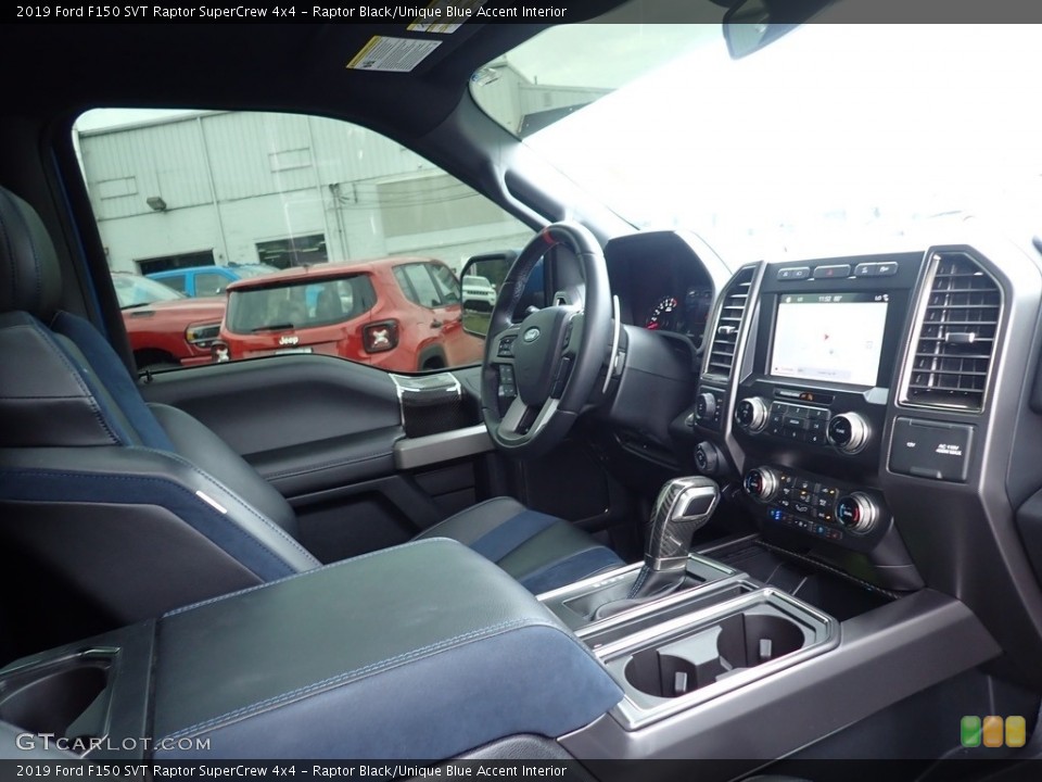 Raptor Black/Unique Blue Accent Interior Front Seat for the 2019 Ford F150 SVT Raptor SuperCrew 4x4 #139382303