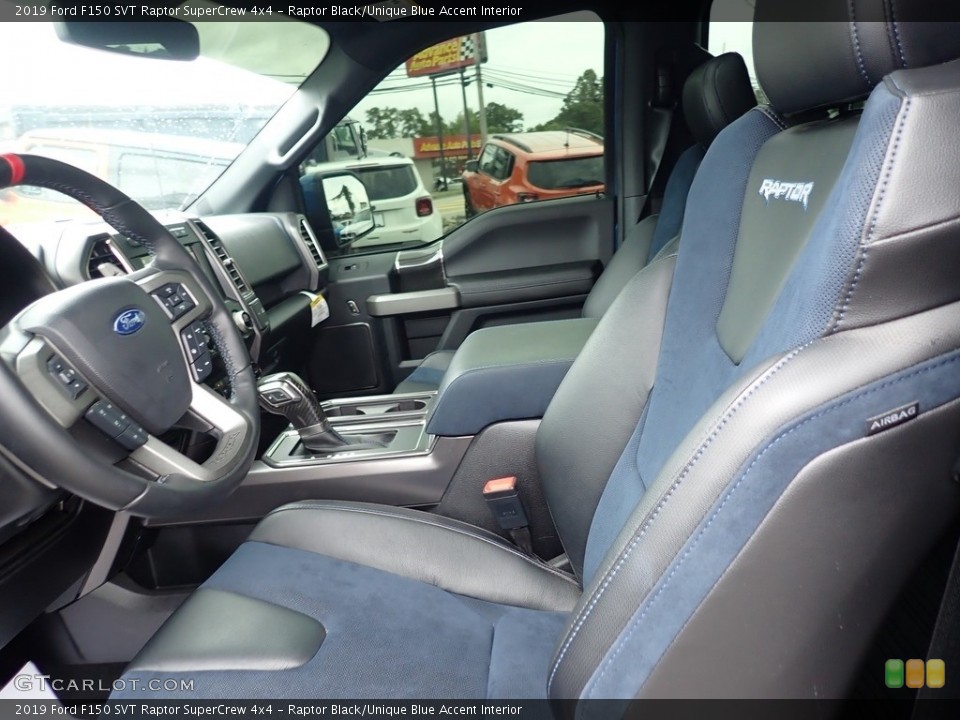 Raptor Black/Unique Blue Accent Interior Photo for the 2019 Ford F150 SVT Raptor SuperCrew 4x4 #139382312
