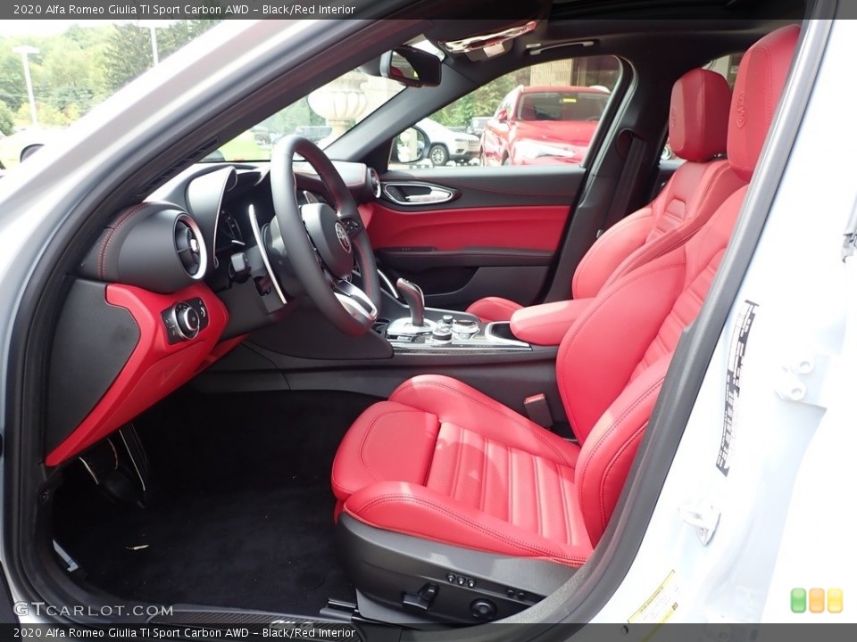 Black/Red Interior Front Seat for the 2020 Alfa Romeo Giulia TI Sport Carbon AWD #139399827