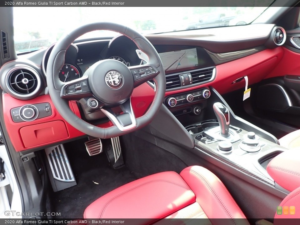 Black/Red Interior Photo for the 2020 Alfa Romeo Giulia TI Sport Carbon AWD #139399863