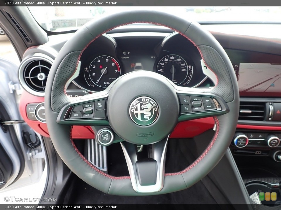 Black/Red Interior Steering Wheel for the 2020 Alfa Romeo Giulia TI Sport Carbon AWD #139399899