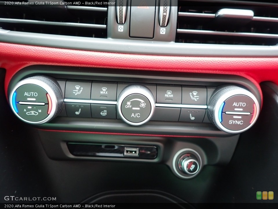 Black/Red Interior Controls for the 2020 Alfa Romeo Giulia TI Sport Carbon AWD #139399943