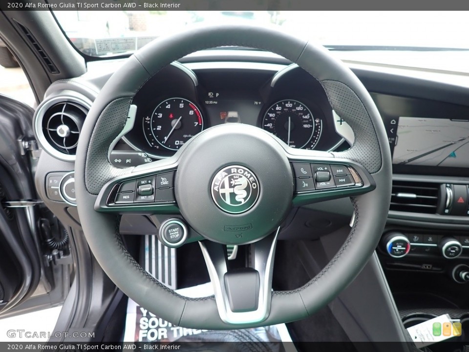 Black Interior Steering Wheel for the 2020 Alfa Romeo Giulia TI Sport Carbon AWD #139400305