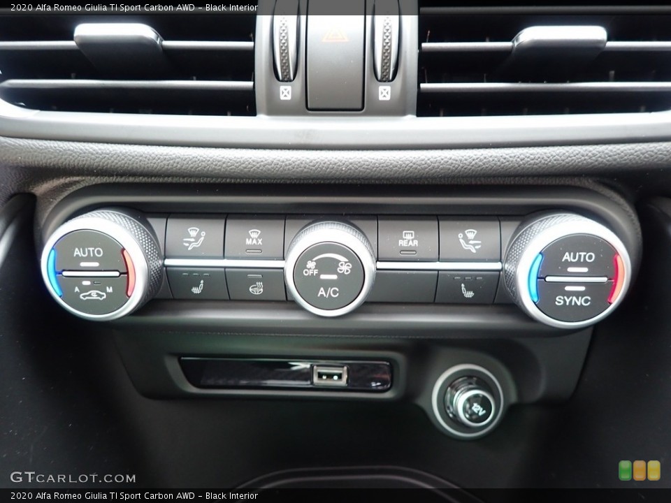 Black Interior Controls for the 2020 Alfa Romeo Giulia TI Sport Carbon AWD #139400352