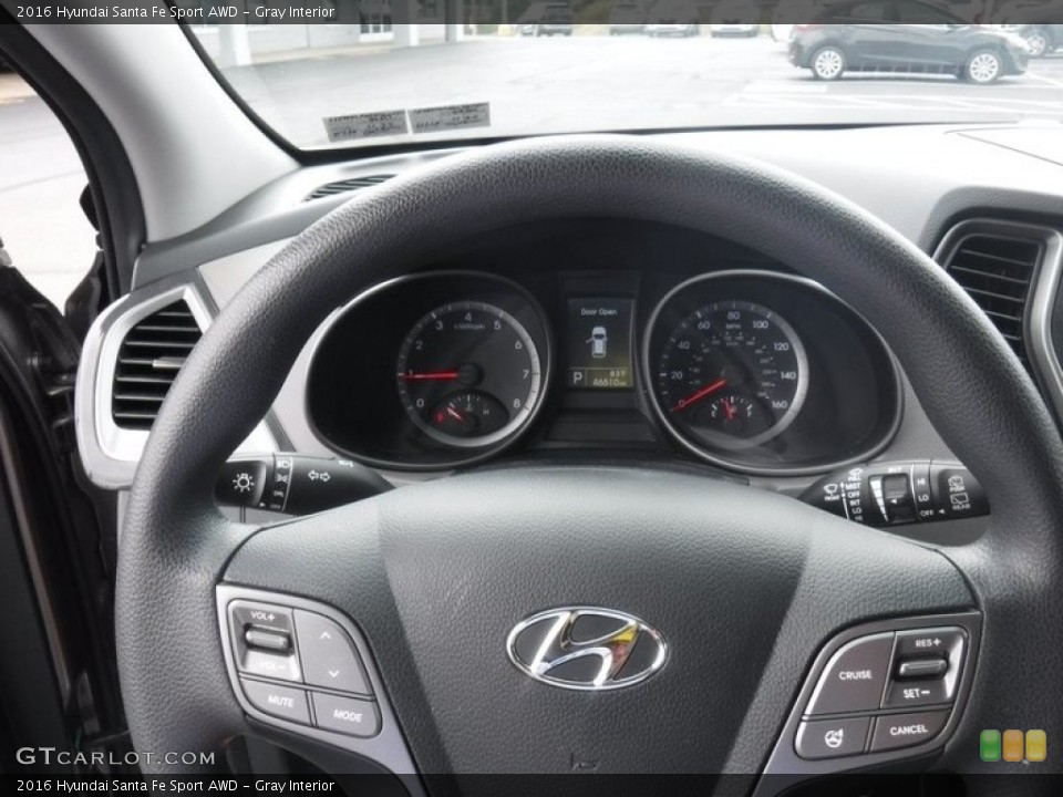 Gray Interior Steering Wheel for the 2016 Hyundai Santa Fe Sport AWD #139411544