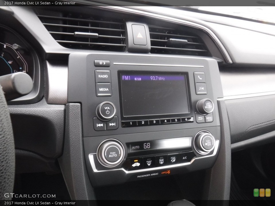 Gray Interior Controls for the 2017 Honda Civic LX Sedan #139414091
