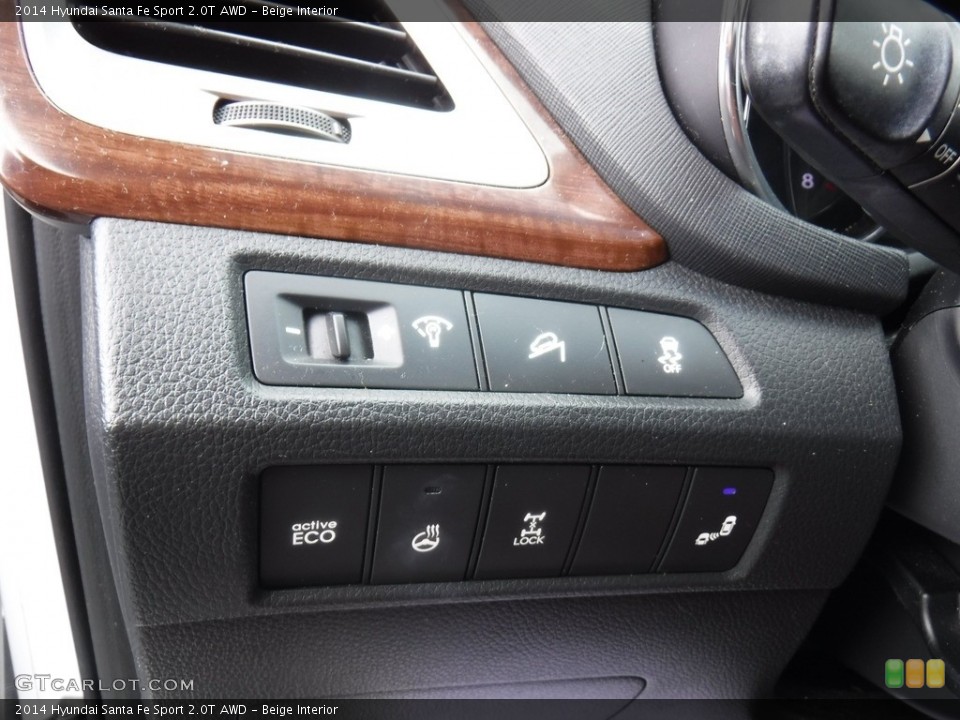 Beige Interior Controls for the 2014 Hyundai Santa Fe Sport 2.0T AWD #139418210