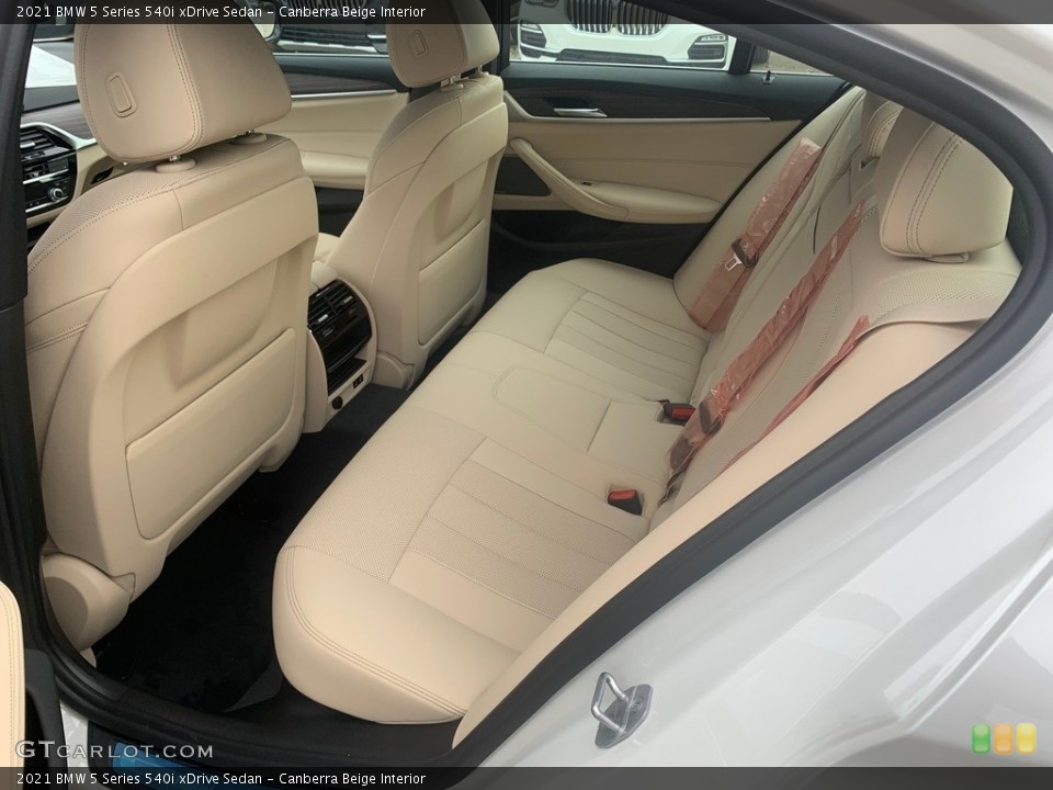 Canberra Beige Interior Rear Seat for the 2021 BMW 5 Series 540i xDrive Sedan #139429269