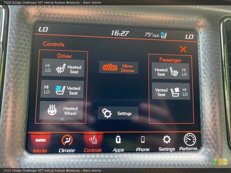 Black Interior Controls for the 2020 Dodge Challenger SRT Hellcat Redeye Widebody #139433161