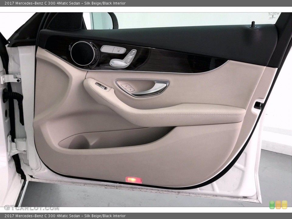 Silk Beige/Black Interior Door Panel for the 2017 Mercedes-Benz C 300 4Matic Sedan #139435023