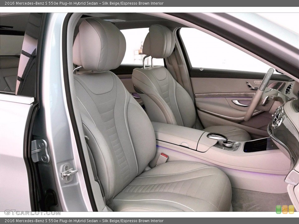 Silk Beige/Espresso Brown Interior Front Seat for the 2016 Mercedes-Benz S 550e Plug-In Hybrid Sedan #139435155