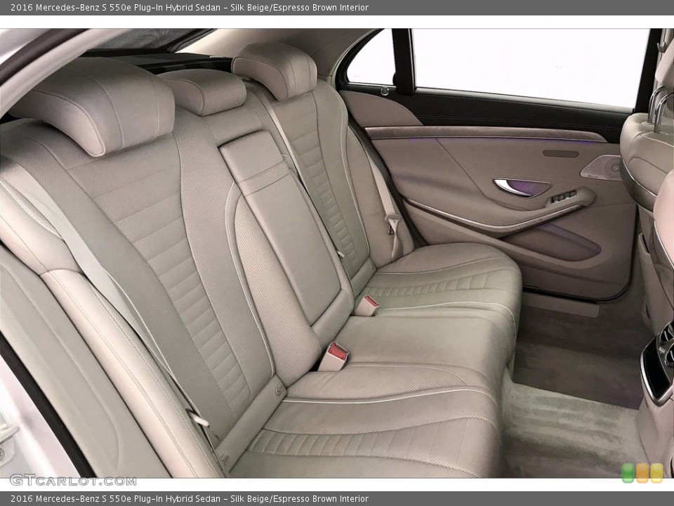 Silk Beige/Espresso Brown Interior Rear Seat for the 2016 Mercedes-Benz S 550e Plug-In Hybrid Sedan #139435249