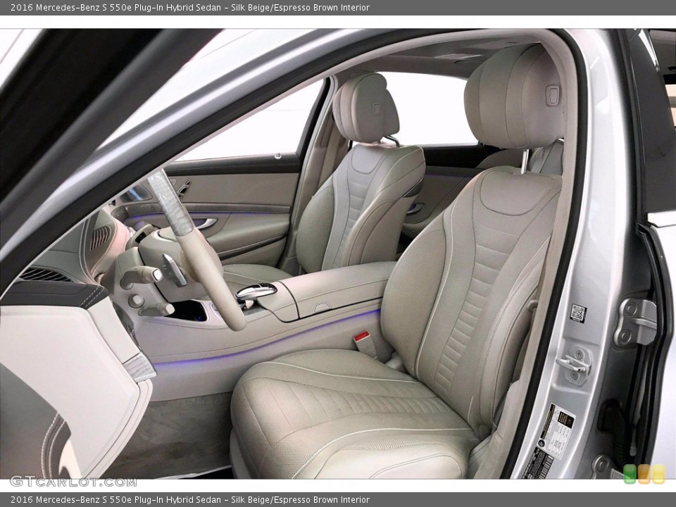 Silk Beige/Espresso Brown Interior Front Seat for the 2016 Mercedes-Benz S 550e Plug-In Hybrid Sedan #139435263