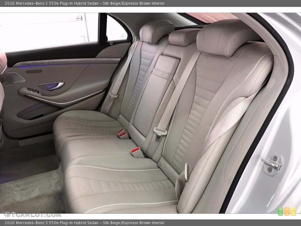 Silk Beige/Espresso Brown Interior Rear Seat for the 2016 Mercedes-Benz S 550e Plug-In Hybrid Sedan #139435278