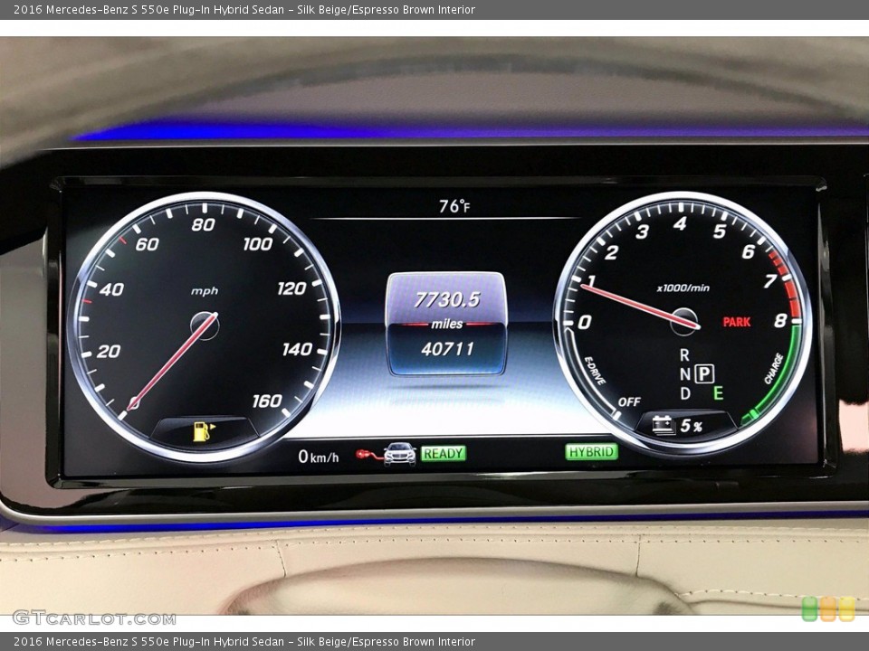 Silk Beige/Espresso Brown Interior Gauges for the 2016 Mercedes-Benz S 550e Plug-In Hybrid Sedan #139435350