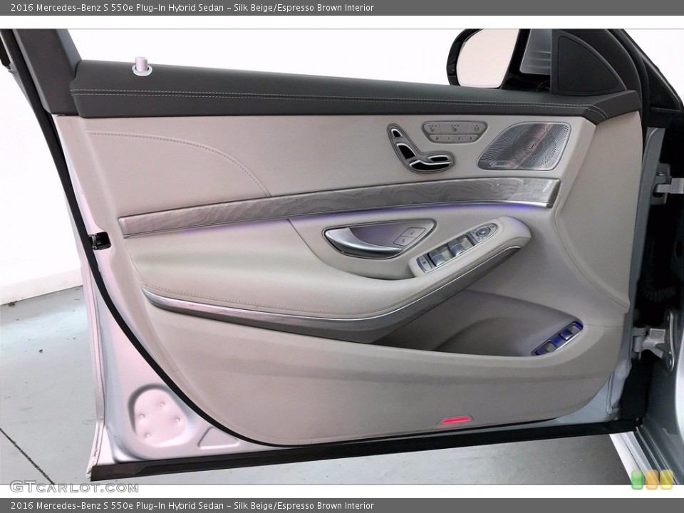 Silk Beige/Espresso Brown Interior Door Panel for the 2016 Mercedes-Benz S 550e Plug-In Hybrid Sedan #139435419