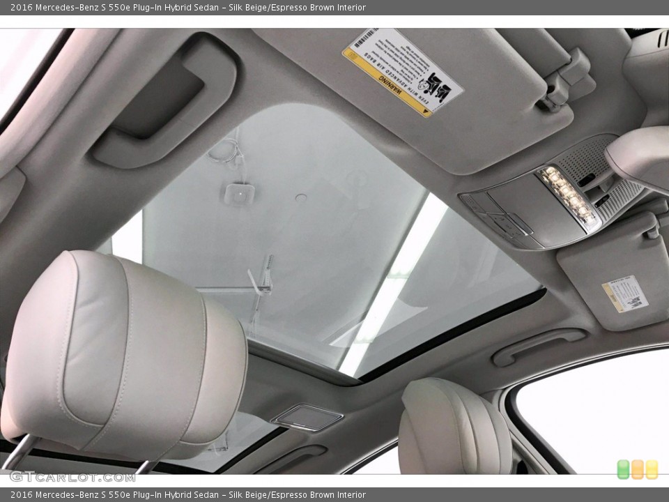 Silk Beige/Espresso Brown Interior Sunroof for the 2016 Mercedes-Benz S 550e Plug-In Hybrid Sedan #139435479