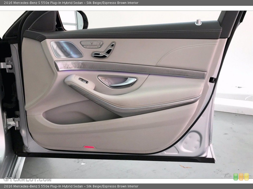 Silk Beige/Espresso Brown Interior Door Panel for the 2016 Mercedes-Benz S 550e Plug-In Hybrid Sedan #139435488
