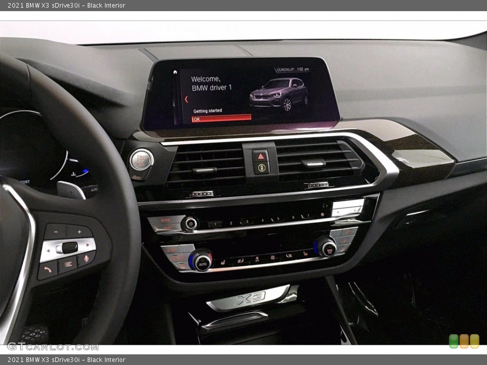 Black Interior Controls for the 2021 BMW X3 sDrive30i #139435689