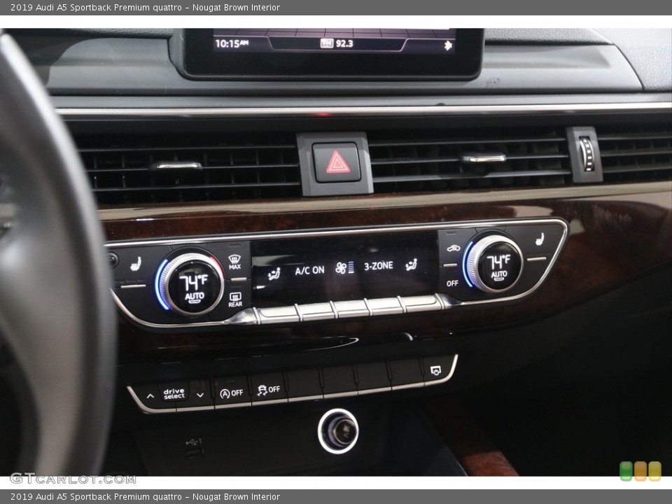 Nougat Brown Interior Controls for the 2019 Audi A5 Sportback Premium quattro #139443729