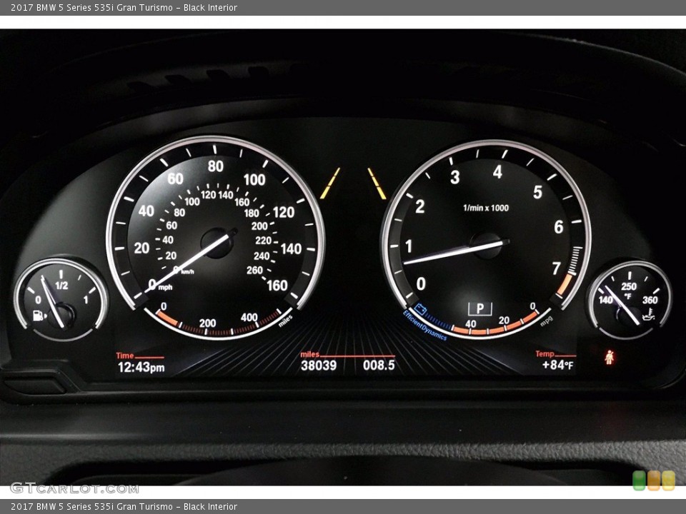 Black Interior Gauges for the 2017 BMW 5 Series 535i Gran Turismo #139447647