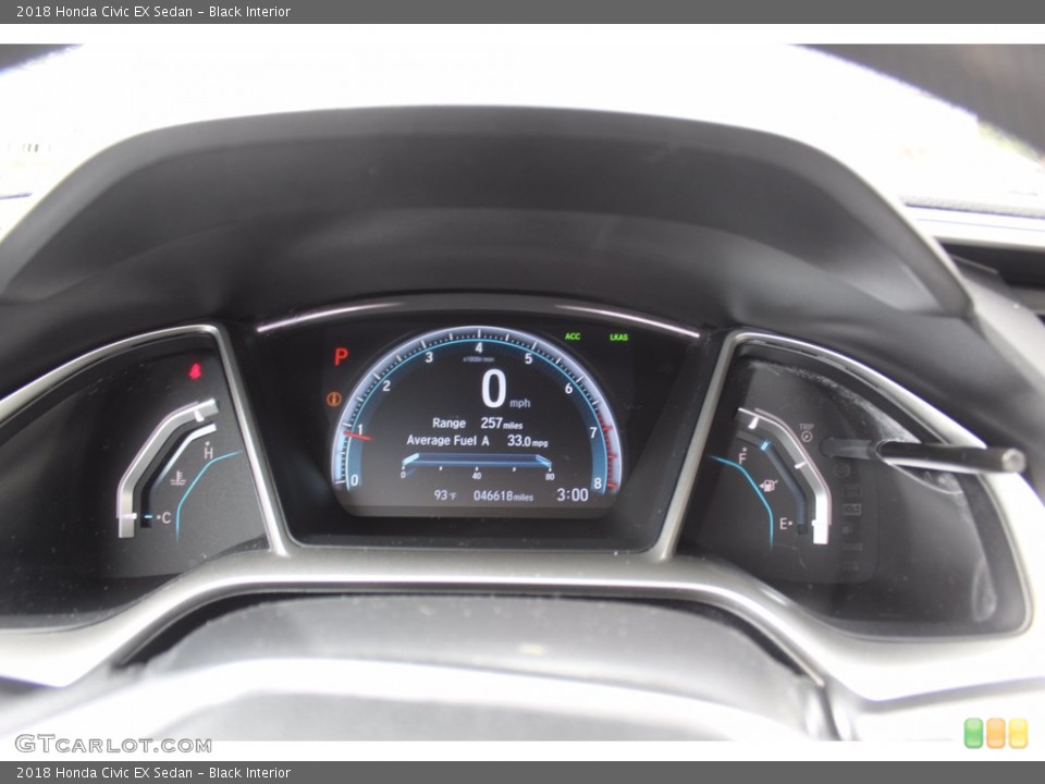 Black Interior Gauges for the 2018 Honda Civic EX Sedan #139453276