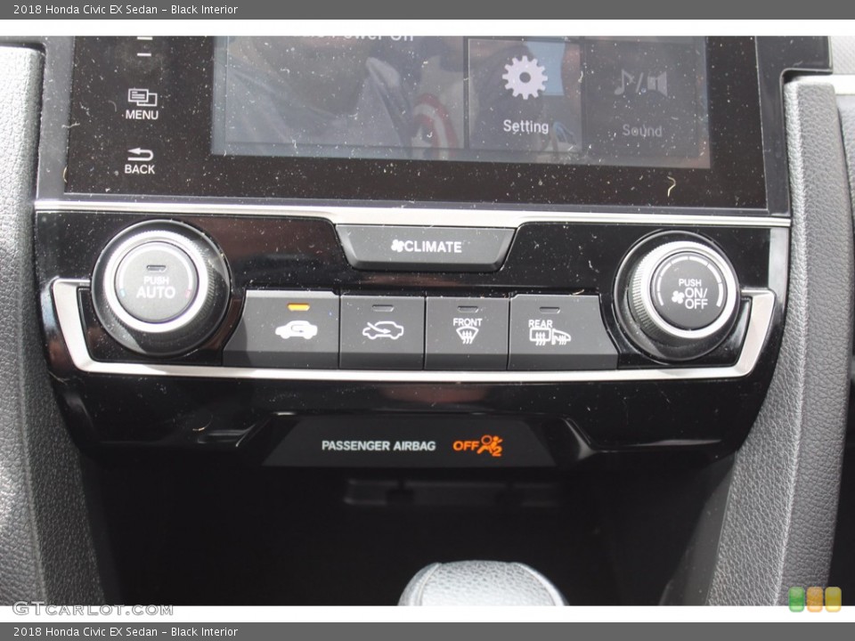 Black Interior Controls for the 2018 Honda Civic EX Sedan #139453321
