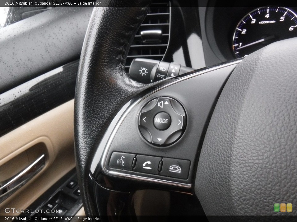 Beige Interior Steering Wheel for the 2016 Mitsubishi Outlander SEL S-AWC #139454113