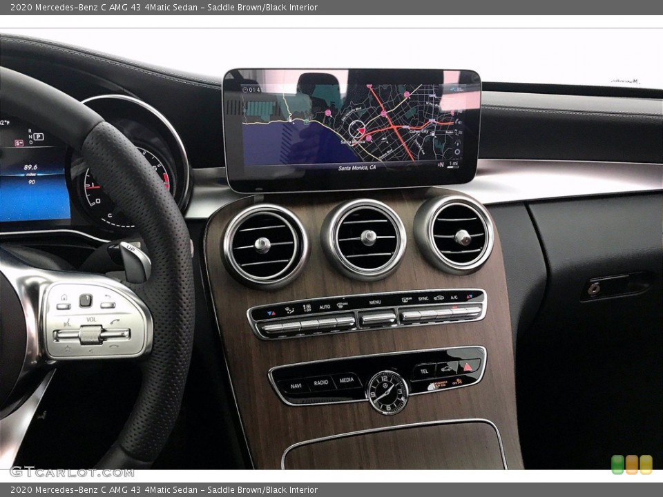 Saddle Brown/Black Interior Controls for the 2020 Mercedes-Benz C AMG 43 4Matic Sedan #139464755