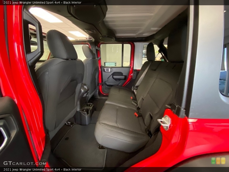 Black Interior Rear Seat for the 2021 Jeep Wrangler Unlimited Sport 4x4 #139475554