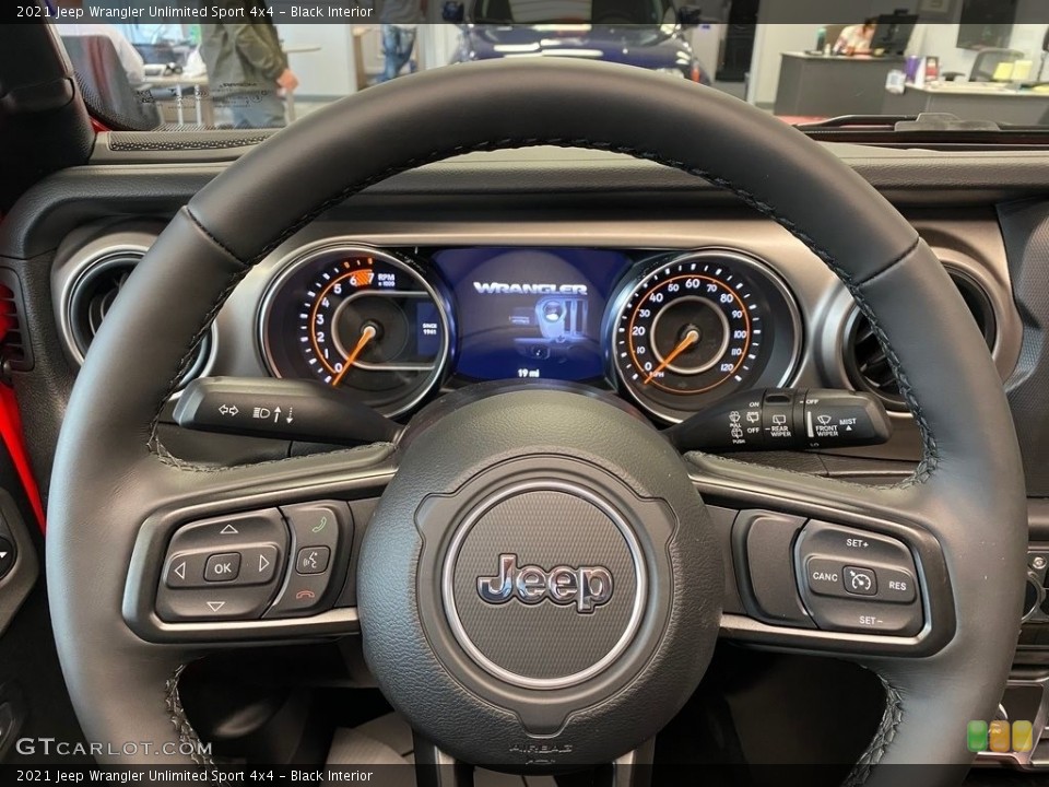 Black Interior Steering Wheel for the 2021 Jeep Wrangler Unlimited Sport 4x4 #139475593