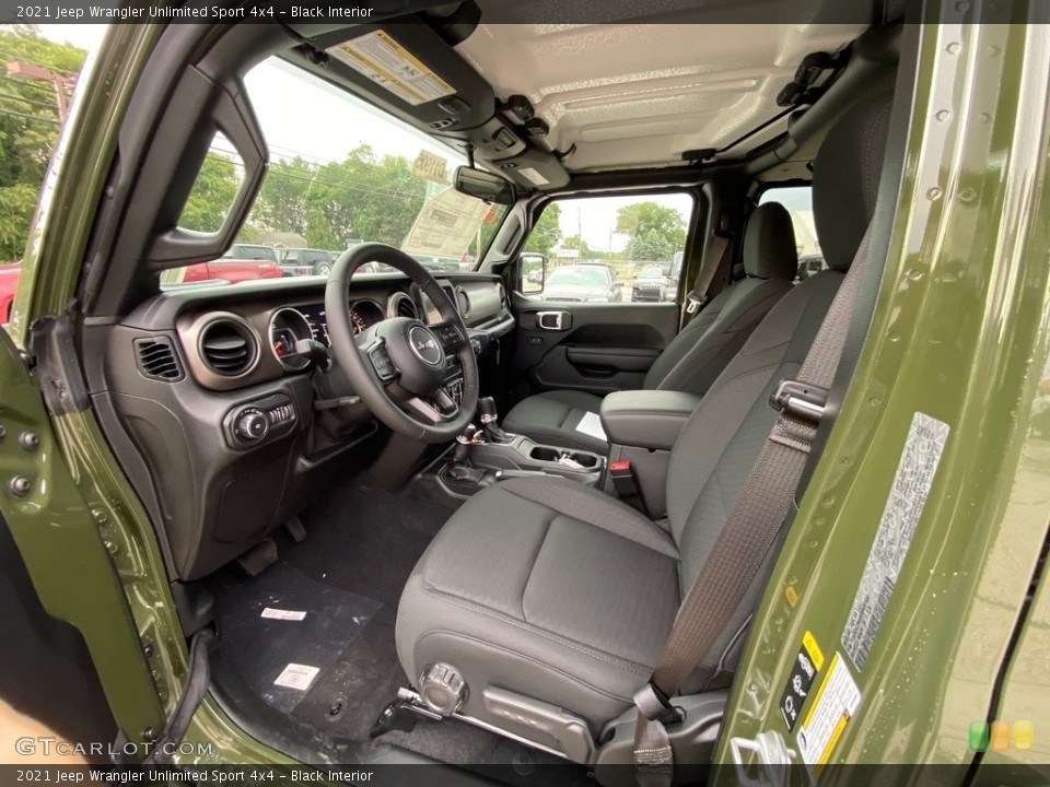Black Interior Front Seat for the 2021 Jeep Wrangler Unlimited Sport 4x4 #139475980