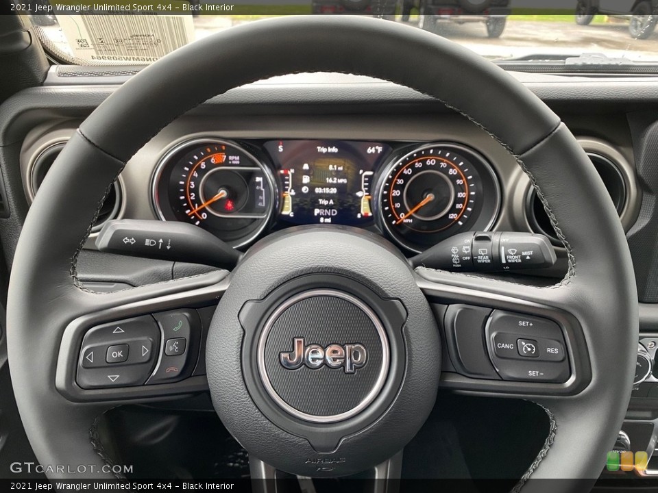 Black Interior Steering Wheel for the 2021 Jeep Wrangler Unlimited Sport 4x4 #139476046
