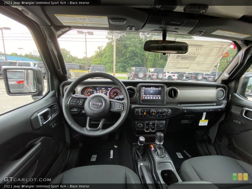Black Interior Dashboard for the 2021 Jeep Wrangler Unlimited Sport 4x4 #139476244