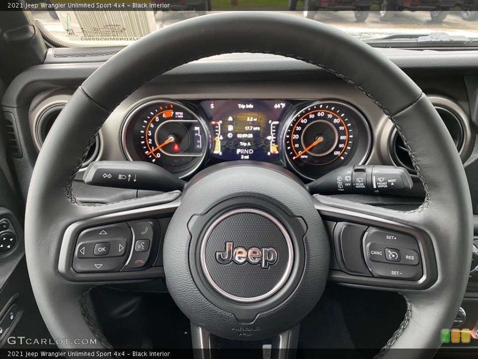 Black Interior Steering Wheel for the 2021 Jeep Wrangler Unlimited Sport 4x4 #139476262