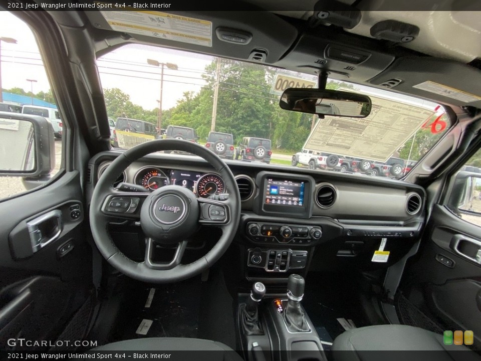Black Interior Dashboard for the 2021 Jeep Wrangler Unlimited Sport 4x4 #139476463