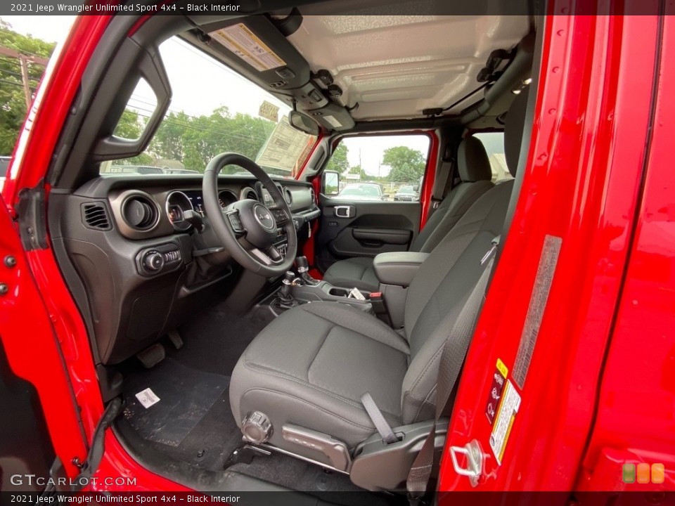 Black Interior Front Seat for the 2021 Jeep Wrangler Unlimited Sport 4x4 #139476652