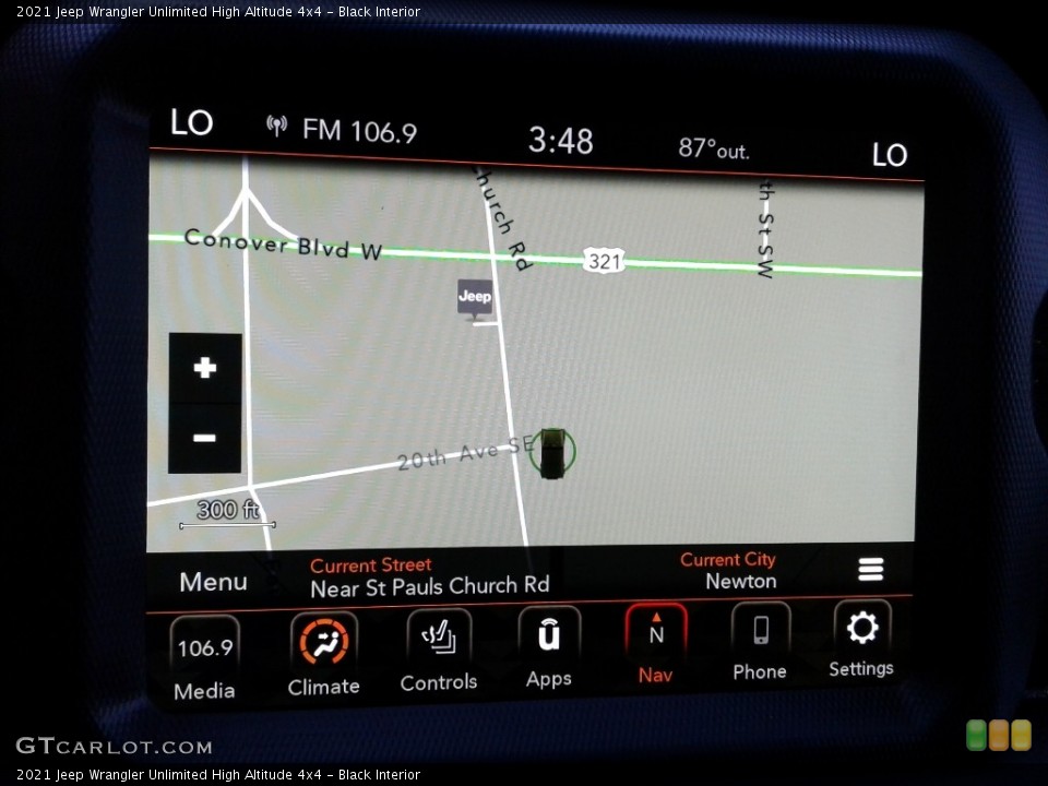 Black Interior Navigation for the 2021 Jeep Wrangler Unlimited High Altitude 4x4 #139477629