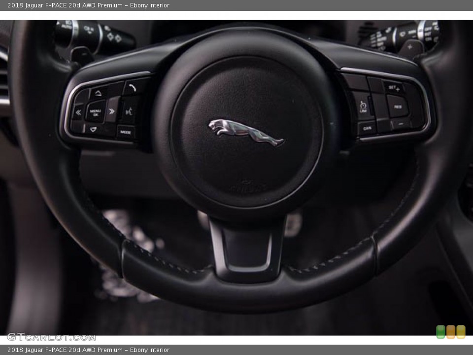 Ebony Interior Steering Wheel for the 2018 Jaguar F-PACE 20d AWD Premium #139481599