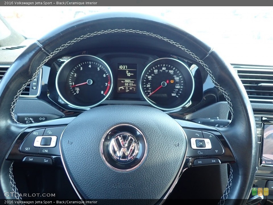 Black/Ceramique Interior Steering Wheel for the 2016 Volkswagen Jetta Sport #139483701