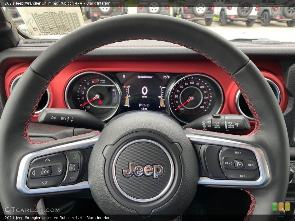 Black Interior Steering Wheel for the 2021 Jeep Wrangler Unlimited Rubicon 4x4 #139487368